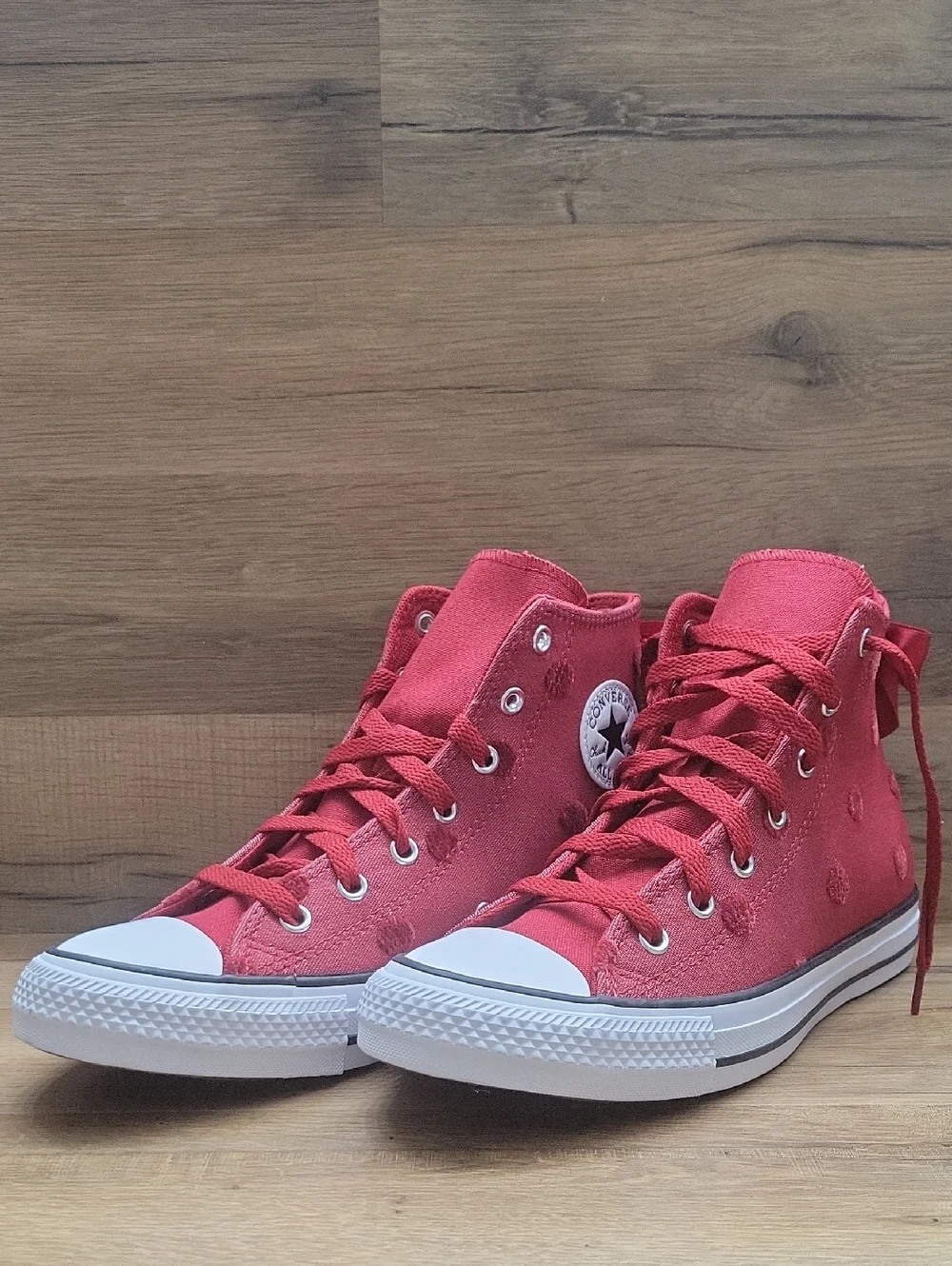 Converse Women's High Top Canvas Sneakers in Red